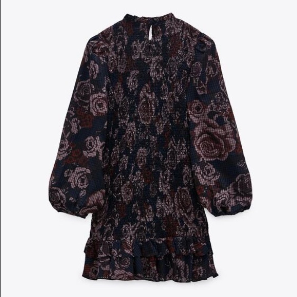 Zara Smocked Mini Dress Size XS - Picture 2 of 5